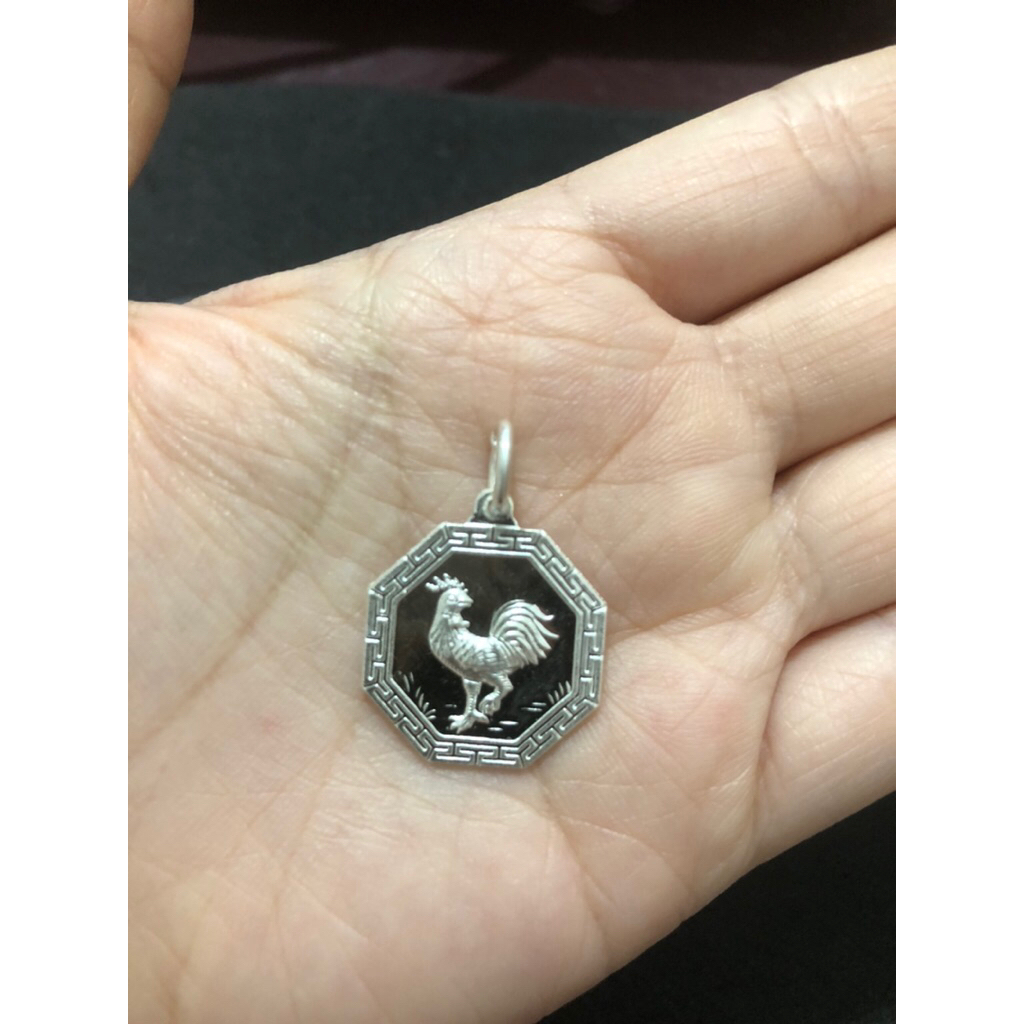 Liontin Pakua Shio Ayam Asli Silver/Perak Kadar 999