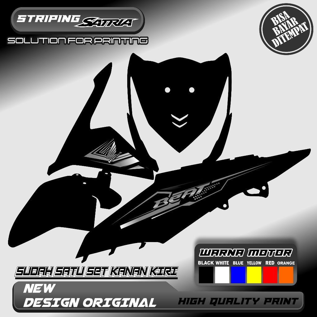 STRIPING VARIASI HONDA BEAT FI INJEKSI 2014 STICKER CUSTOM RACING SIMPEL  / STRIPING BEAT FI