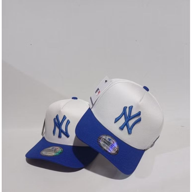 Topi Pria Wanita Combination New York White Blue Topi Premium Casual Topi Fashion Greade Miror Quali