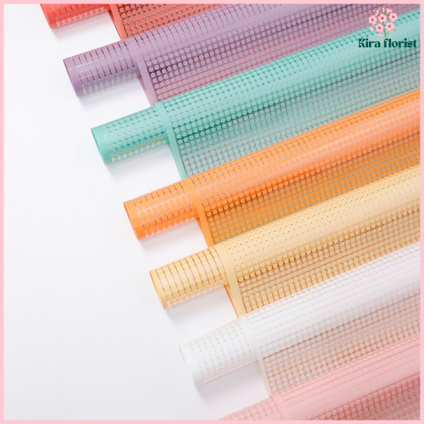 

Flower Wrapping Polkadot Cellophane Kertas Buket Bunga Transparan List Florist Ecer 6189