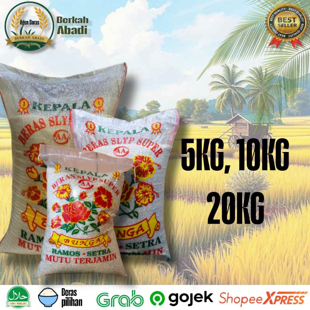 

Beras murah Cap Bunga 5KG 10KG 20KG special quality