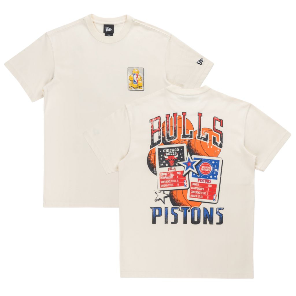 T-Shirt New Era Cap Rivals Chicago Bulls vs Detroit Pistons Chrome White Original