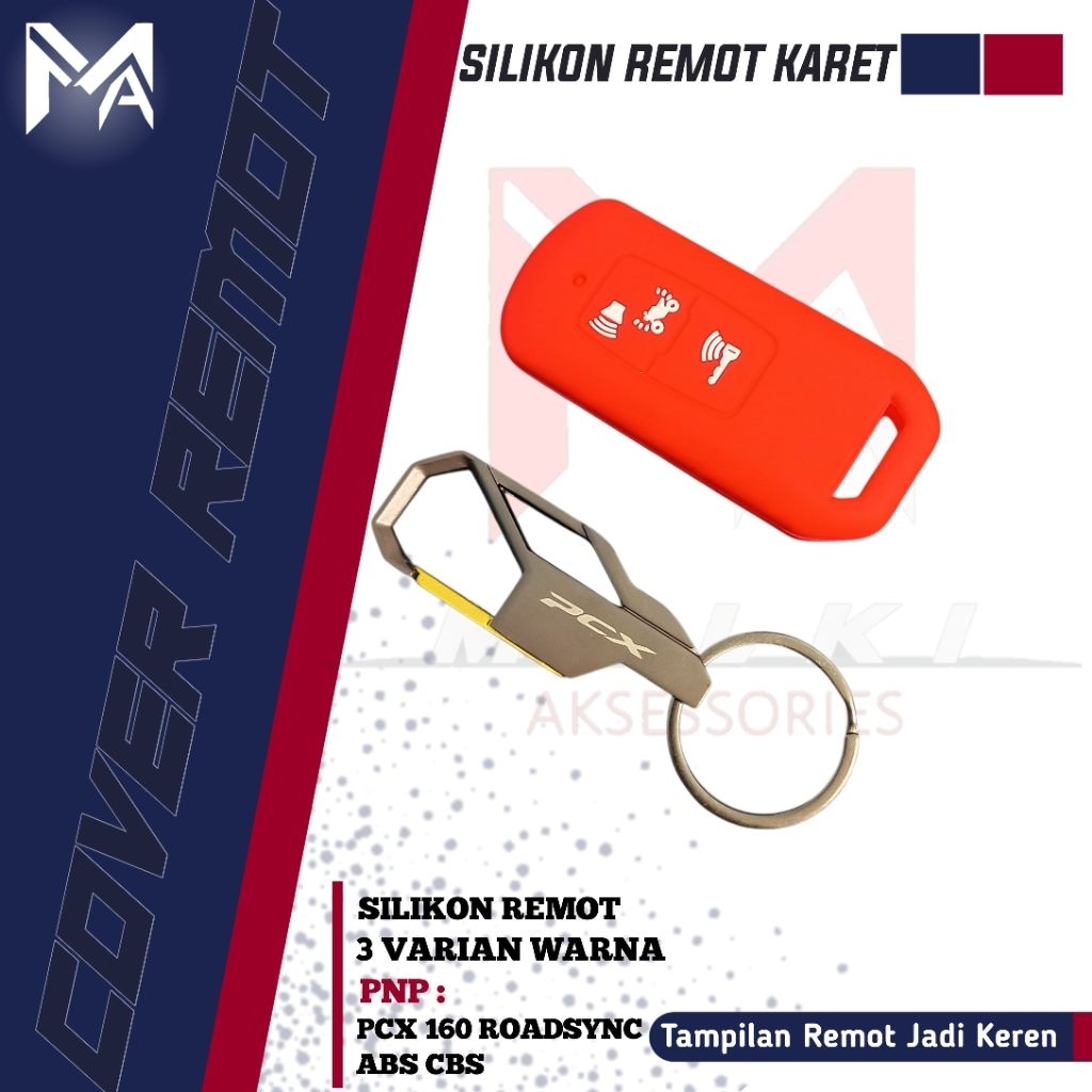 Cover Remot Silikon PCX 160 ROADSYNC 2025  + Gantungan Kunci Logo PCX