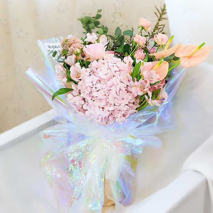 

Wrapping Paper Plastik OPP Rainbow HOLOGRAM Kertas Buket Cellophane ROLL/GULUNGAN RL01