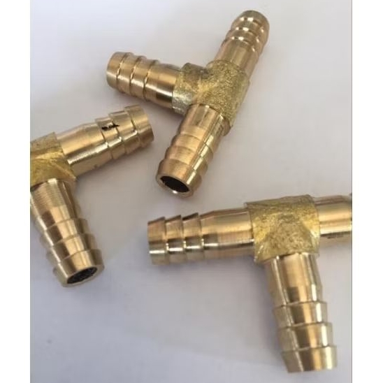 NEPEL KUNINGAN CABANG T / SAMBUNGAN SELANG KOMPRESOR CABANG T NEPEL KUNINGAN KOMPRESOR CABANG T