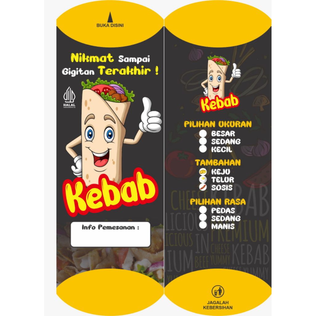 

100 Lembar Kertas Bungkus Kebab Mini Ukuran 21x8 cm / kertas kebab / bungkus kebab / kemasan kebab / bungkus kebab murah