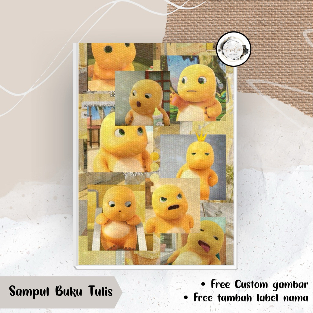 

(HARGA 1 LEMBAR MIN ORDER 5 LEMBAR) SAMPUL BUKU NAILONG DINO KUNING CUTE FREE CUSTOM