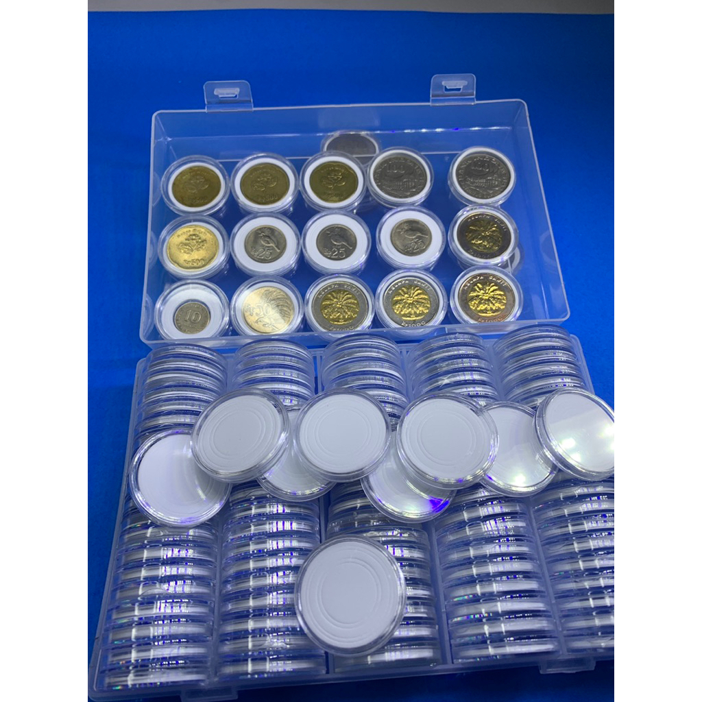 Kapsul koin Jelas Case Kotak untuk Koleksi Koin 17/20/25/27/30 MM Koin Kotak Penyimpanan