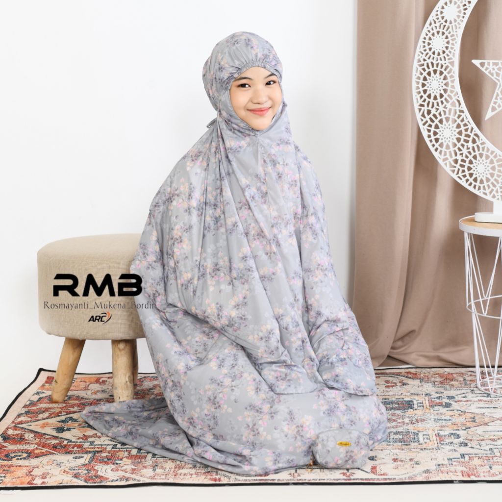 ROSMAYANTI - Mukena Anak Remaja Tanggung Mini Pouch Parasut Korea Mukena Traveling Terusan Parasut U