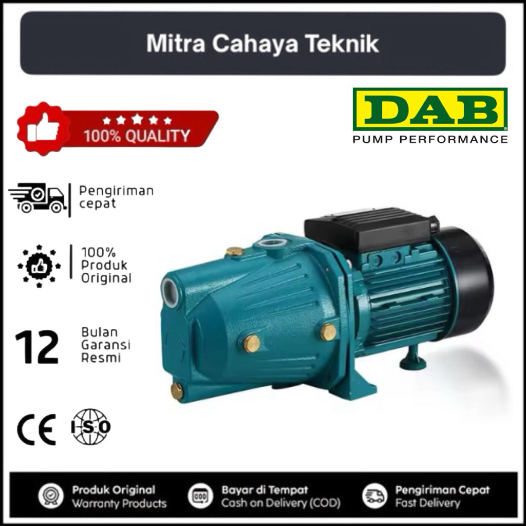 POMPA AIR DAB GARANSI SEMI JET PUMP JET-100 BIT ORIGINAL