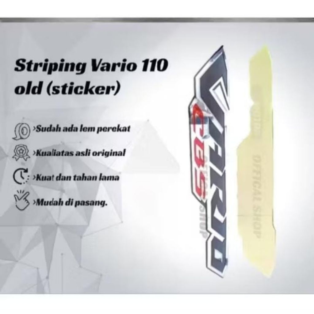 Striping Vario 110 karbu/Stiker logo Vario CBS original Honda Harga 1 Biji