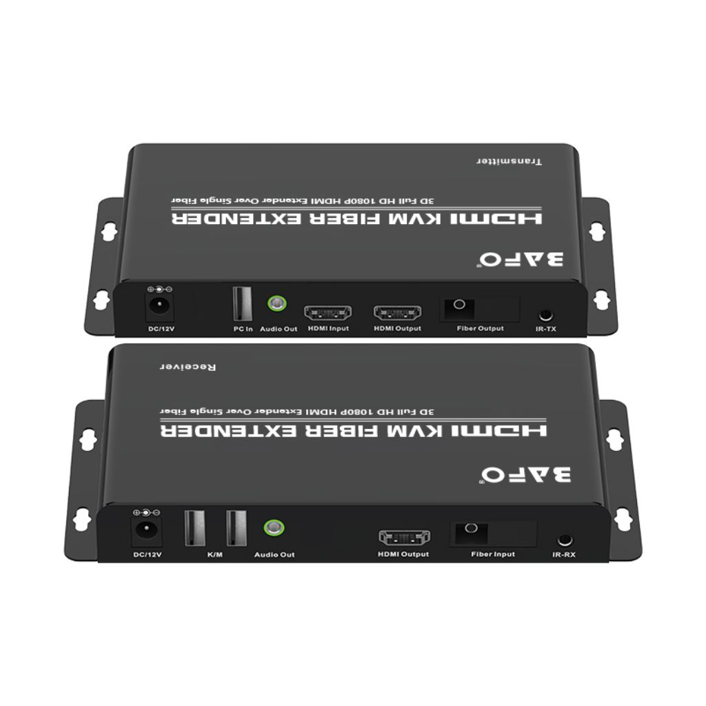 BAFO BF-377 HDMI KVM EXTENDER OVER SINGLE FIBER with IR/Audio+Loopout TCP/IP 20KM (1080P@60Hz)