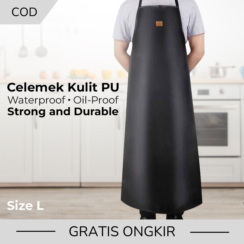 PU Celemek Apron Waterproof Celemek Kerja Pabrik Apron Celemek Hitam Apron Anti Air Panjang Celemek 