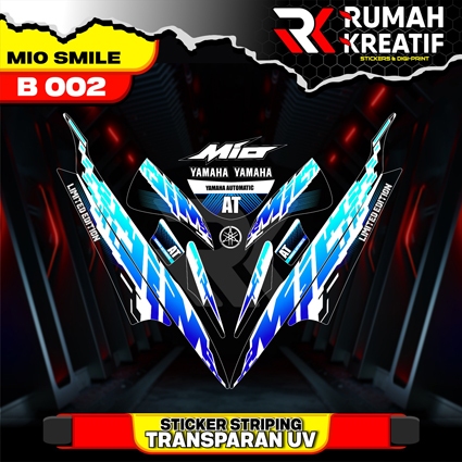 Sticker Mio Smile Decal Striping Variasi Transparan Mio Garnis Mio Amore Mio Z Mio Zr Biru Putih