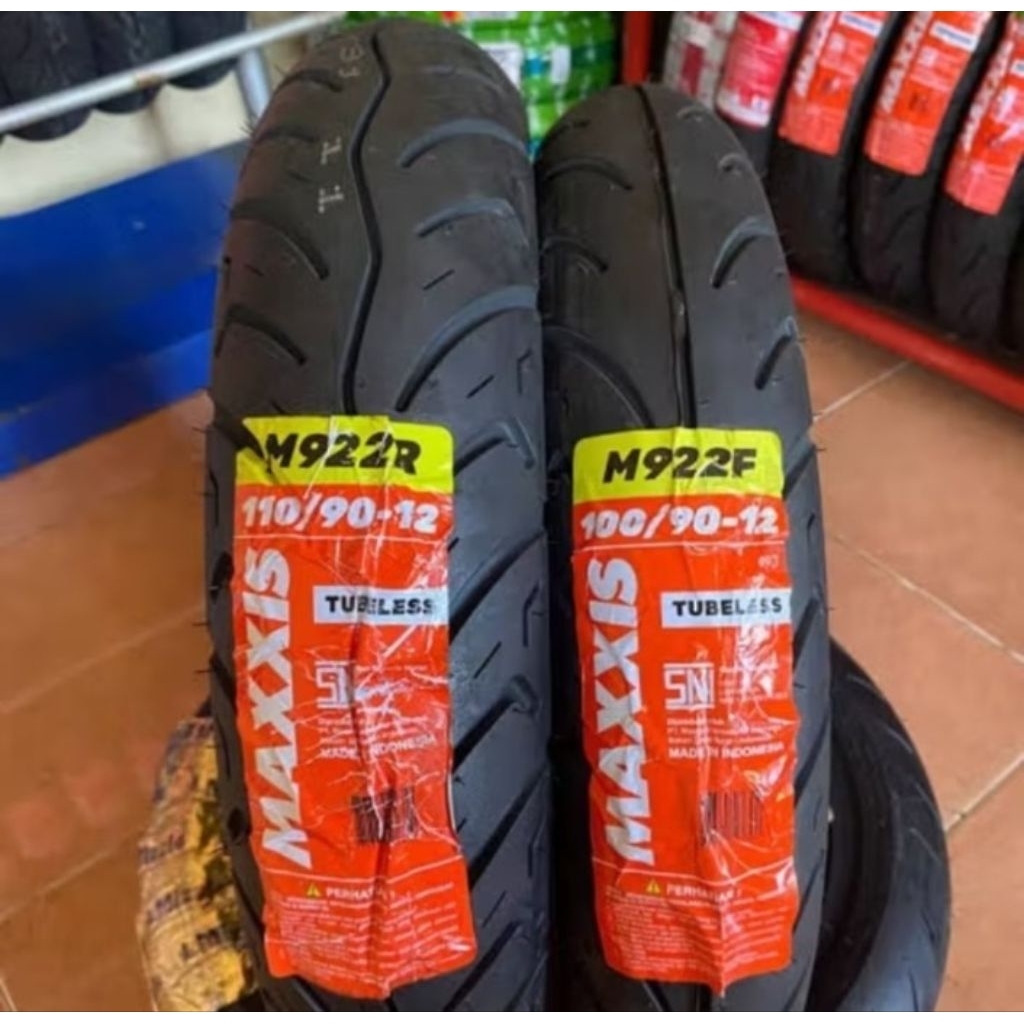 Paket Ban Maxxis M922 100/90-12 & 110/90-12 Tubeless Ban depan Scoopy ring 12