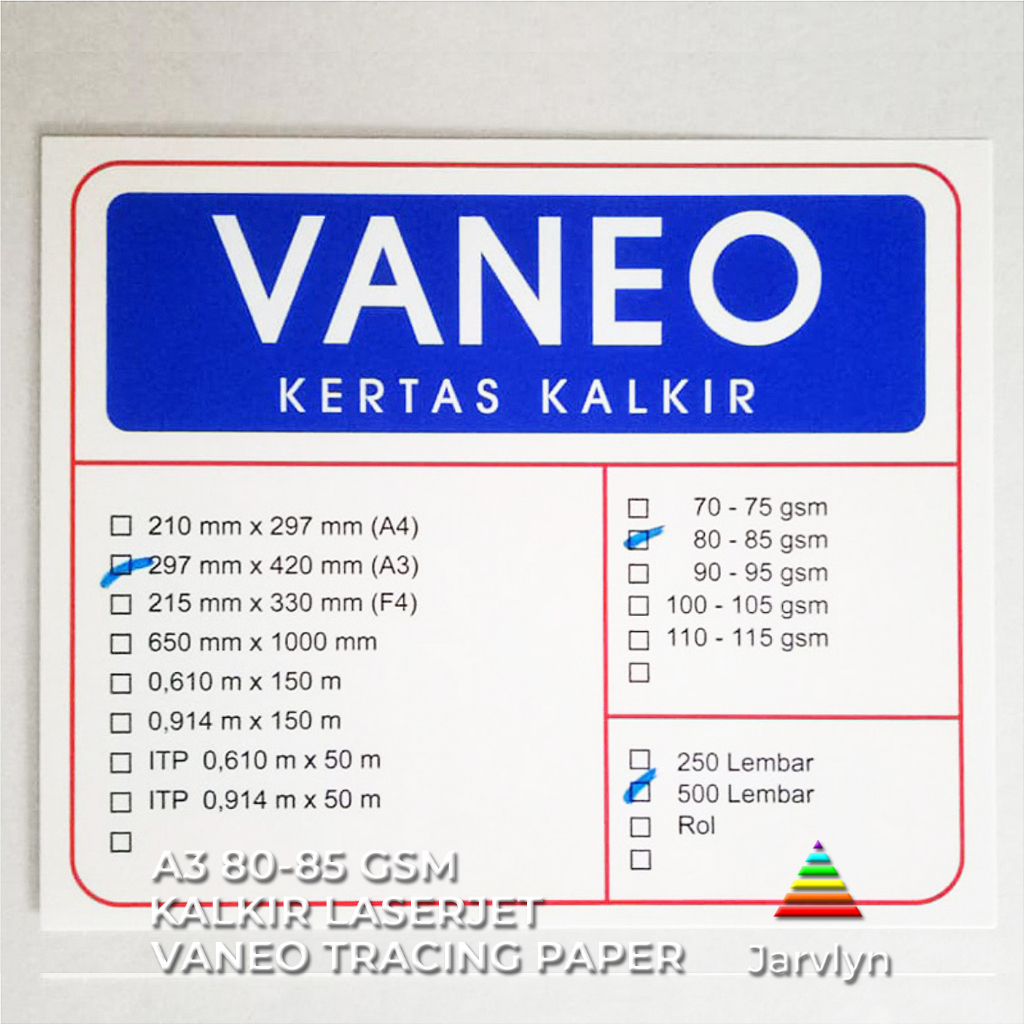 

Vaneo Kertas Kalkir A3 80/85 gsm Tracing Paper eceran