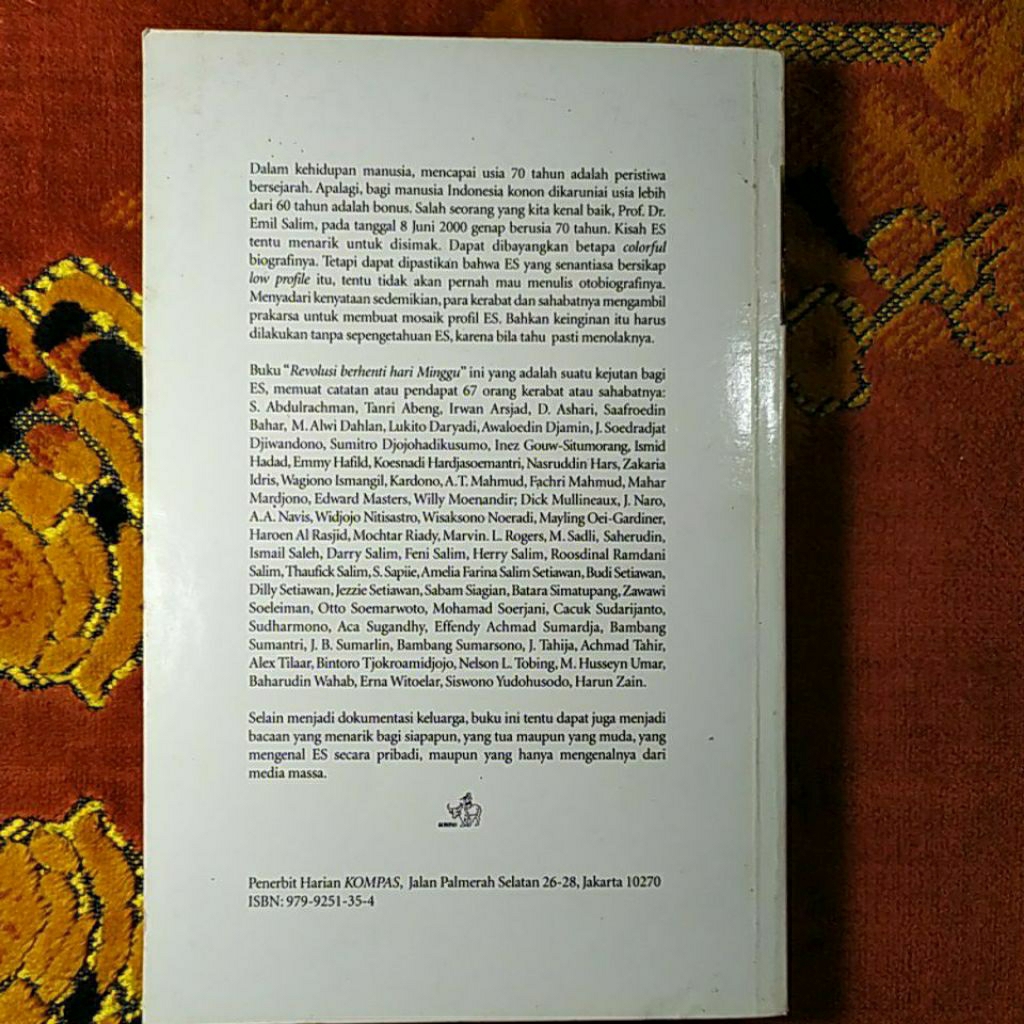 70 Tahun Emil Salim: Revolusi Berhenti Hari Minggu