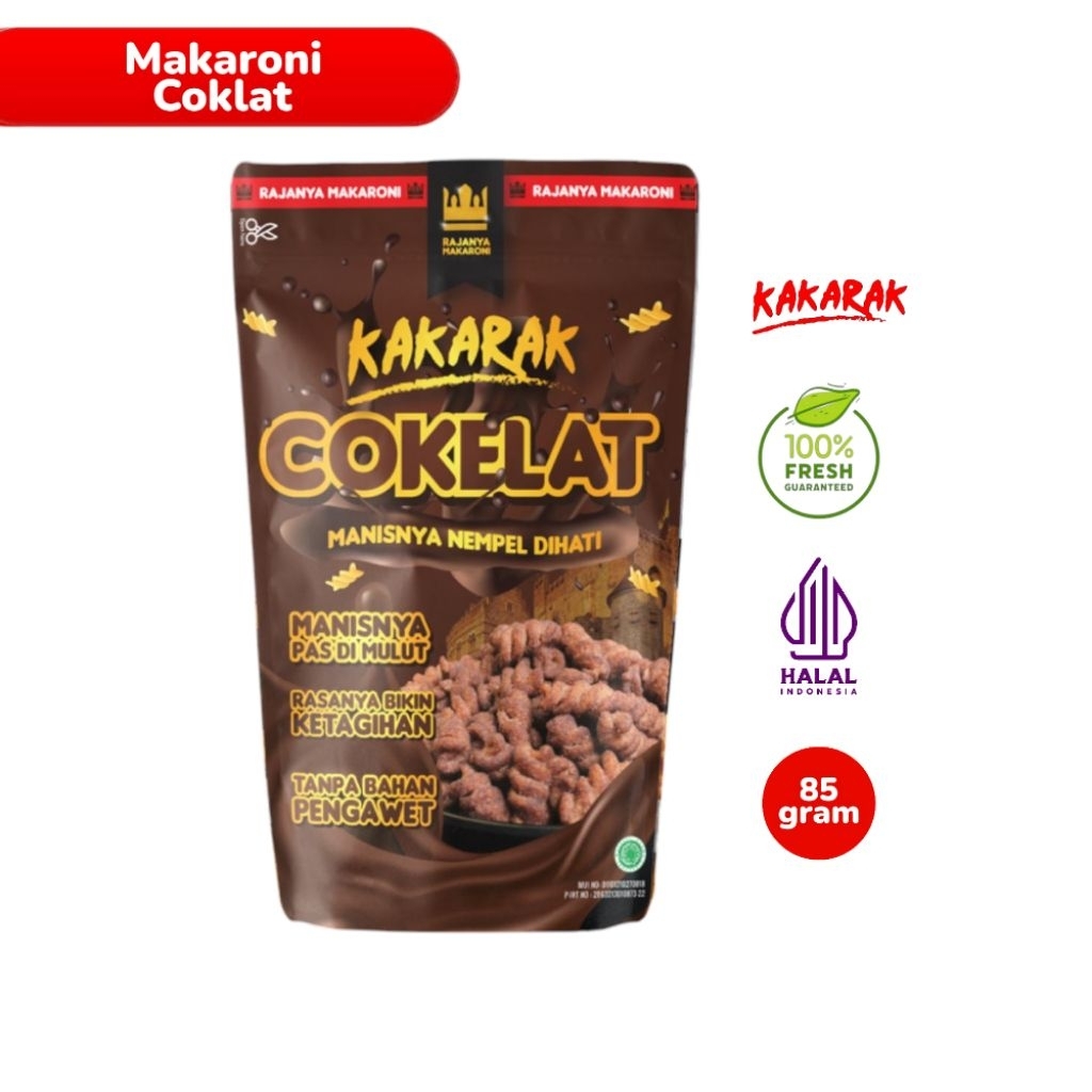 

KAKARAK - Makaroni Fusilli Rasa Coklat 85gr