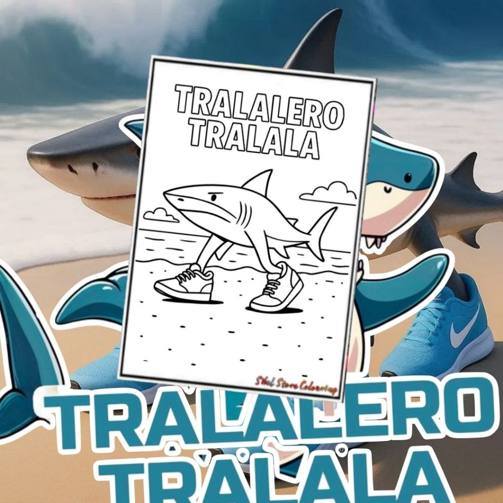 

Kertas Mewarnai Tema Tralalero Tralala isi 10 Lembar / Anomali / Italian Brainrot / Kertas Mewarnai Anak TK / PAUD / SD