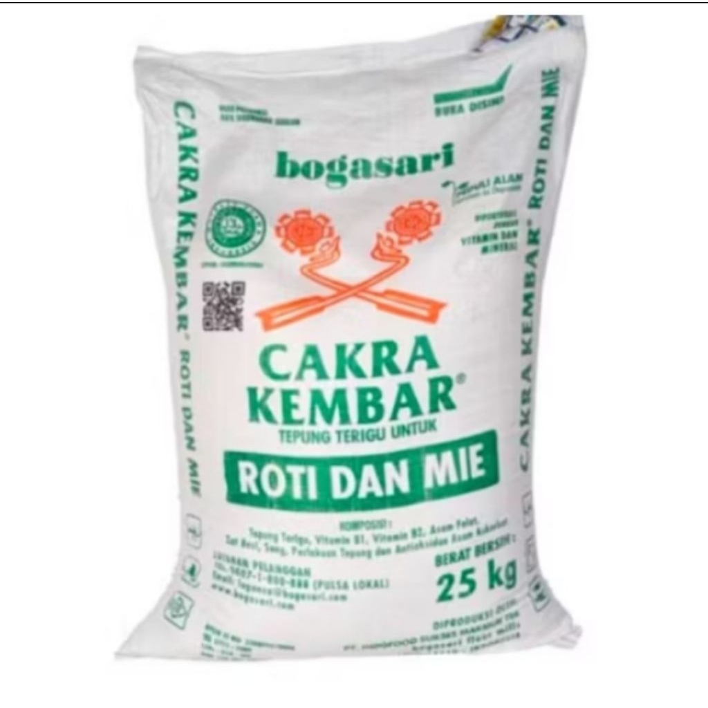 

Tepung Terigu Cakra Kembar 25KG – Protein Tinggi untuk Roti & Mie