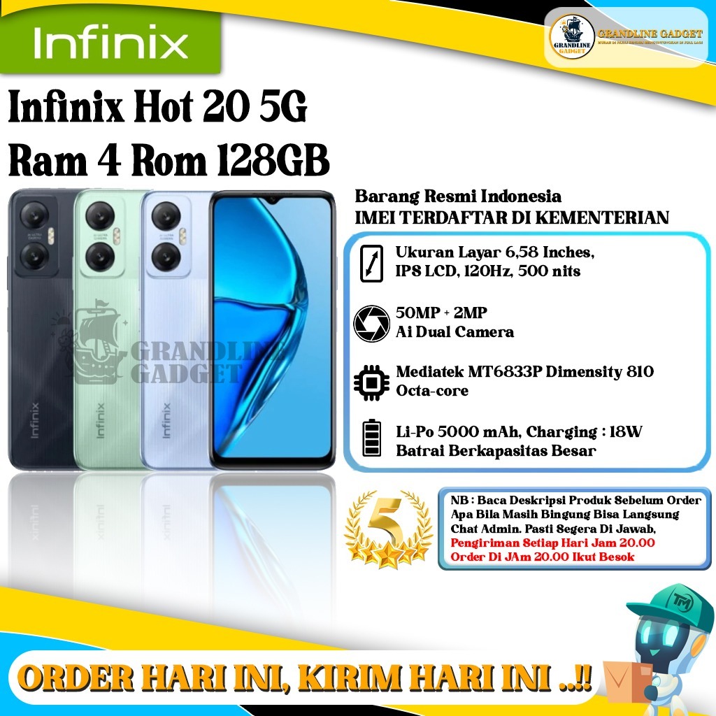 Infinix Hot 20 5G RAM 4GB ROM 128GB