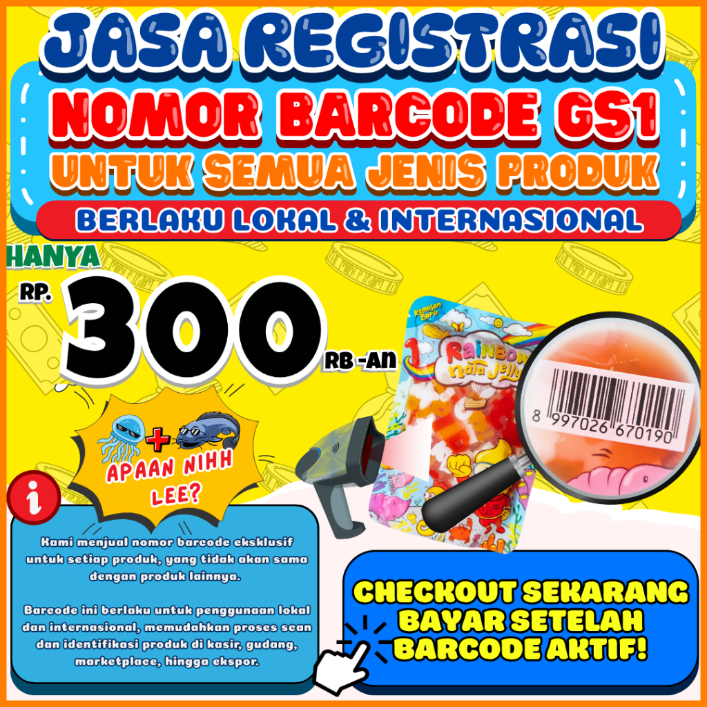 RegistrasiNomorBarcodeGS1Untuk Printer Barcode Monotaro GS1 - Barcode GS1 EAN13 untuk Mesin Printer 