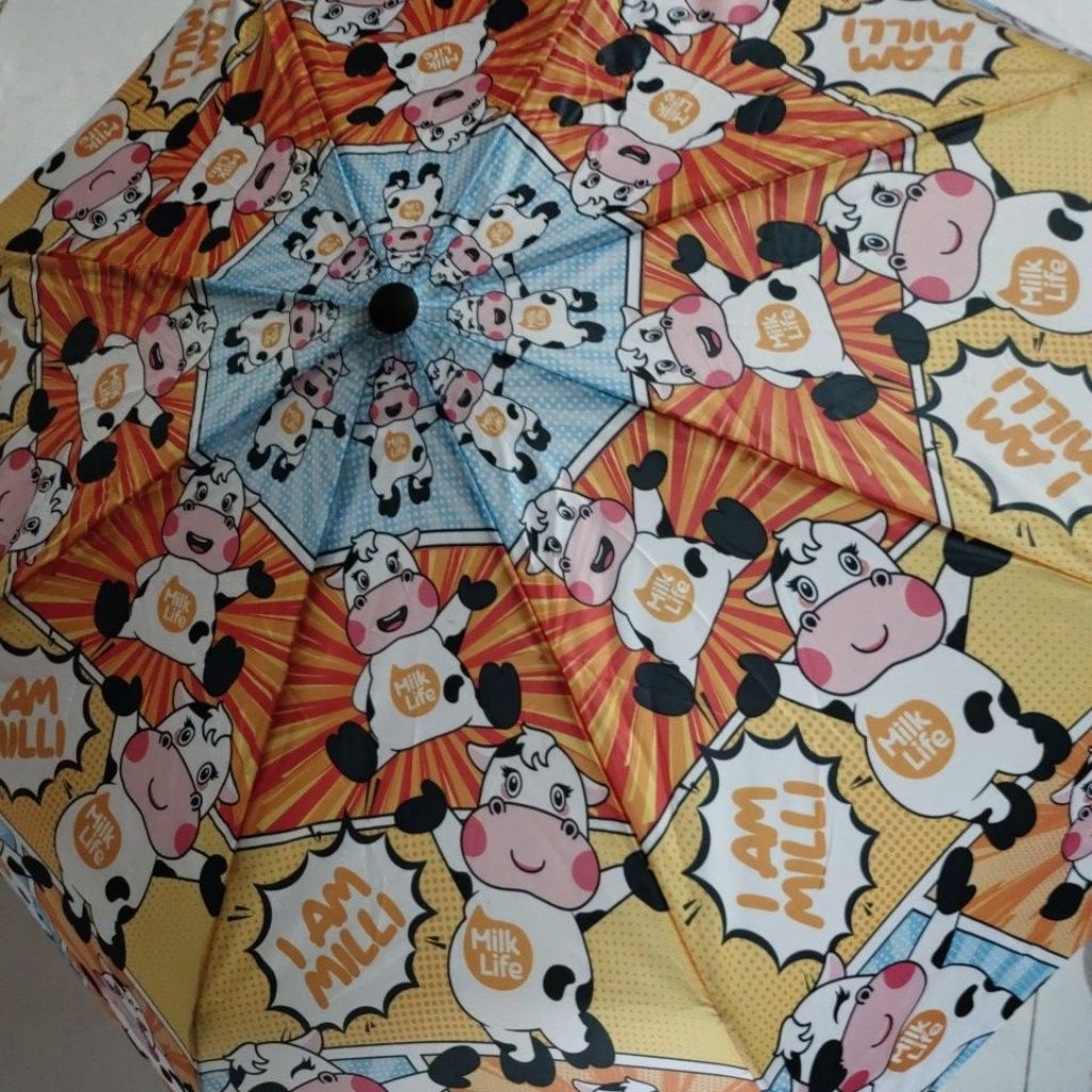 Payung Milk Life Sapi+KAOS Milli+GELAS hologram/ BTS+tumbler+totebag milklife+free boneka kecil