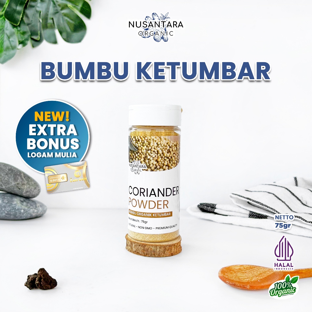 

Nusantara Organic Ketumbar Bubuk Coriander Powder Organik Murni Tanpa Campuran Bumbu Masak 75gr