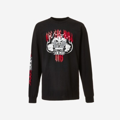 Long Sleeve Vans X One Piece Long Sleeve T-Shirts Black - VN00005WBLK