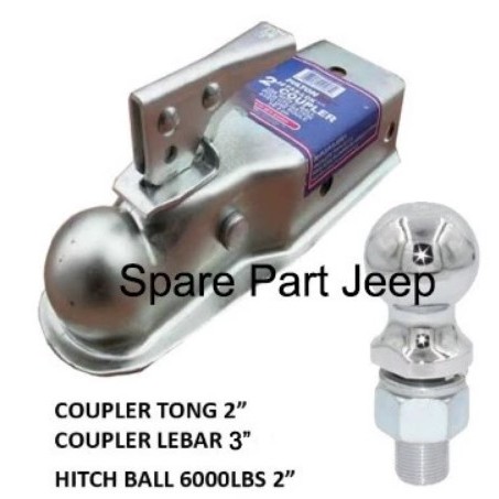 Trailer Coupler Anhang dan Ball 2" Set Towing Hitch Ball
