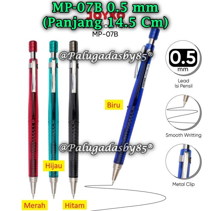 

(1 Biji) Pensil Mekanik JOYKO MP-07B 0.5 mm / Mechanical Pencil Joyko MP-07B 0.5 mm (1 Biji)