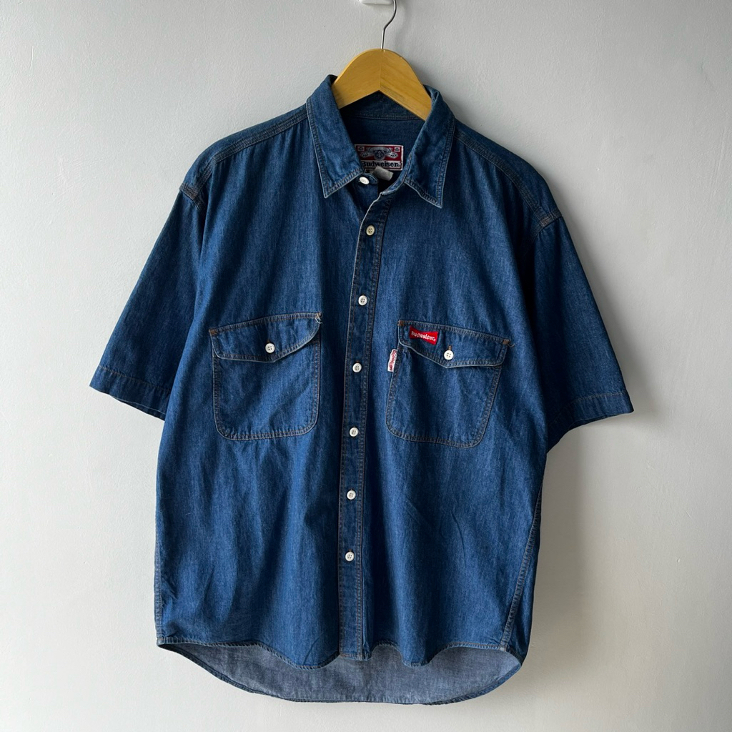 Kemeja Denim Vintage Budweiser