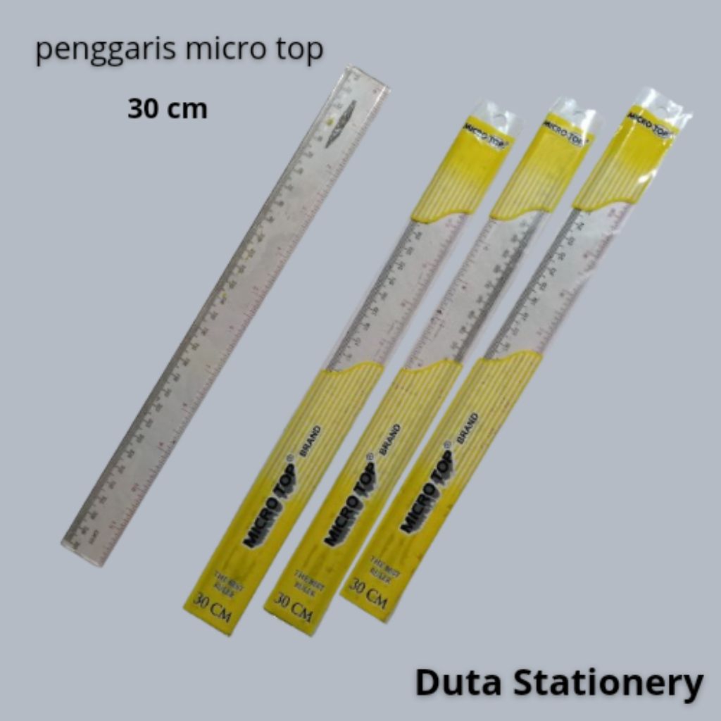 

PENGGARIS MICRO TOP PLASTIK PANJANG 30 CM || 12 PCS PENGGARIS