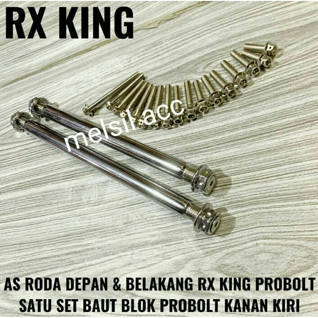 SEPAKET AS RODA DEPAN DAN BELAKANG RX KING RXKING RX K PROBOLT + SATU SET BAUT BLOCK PROBOLT RX KING