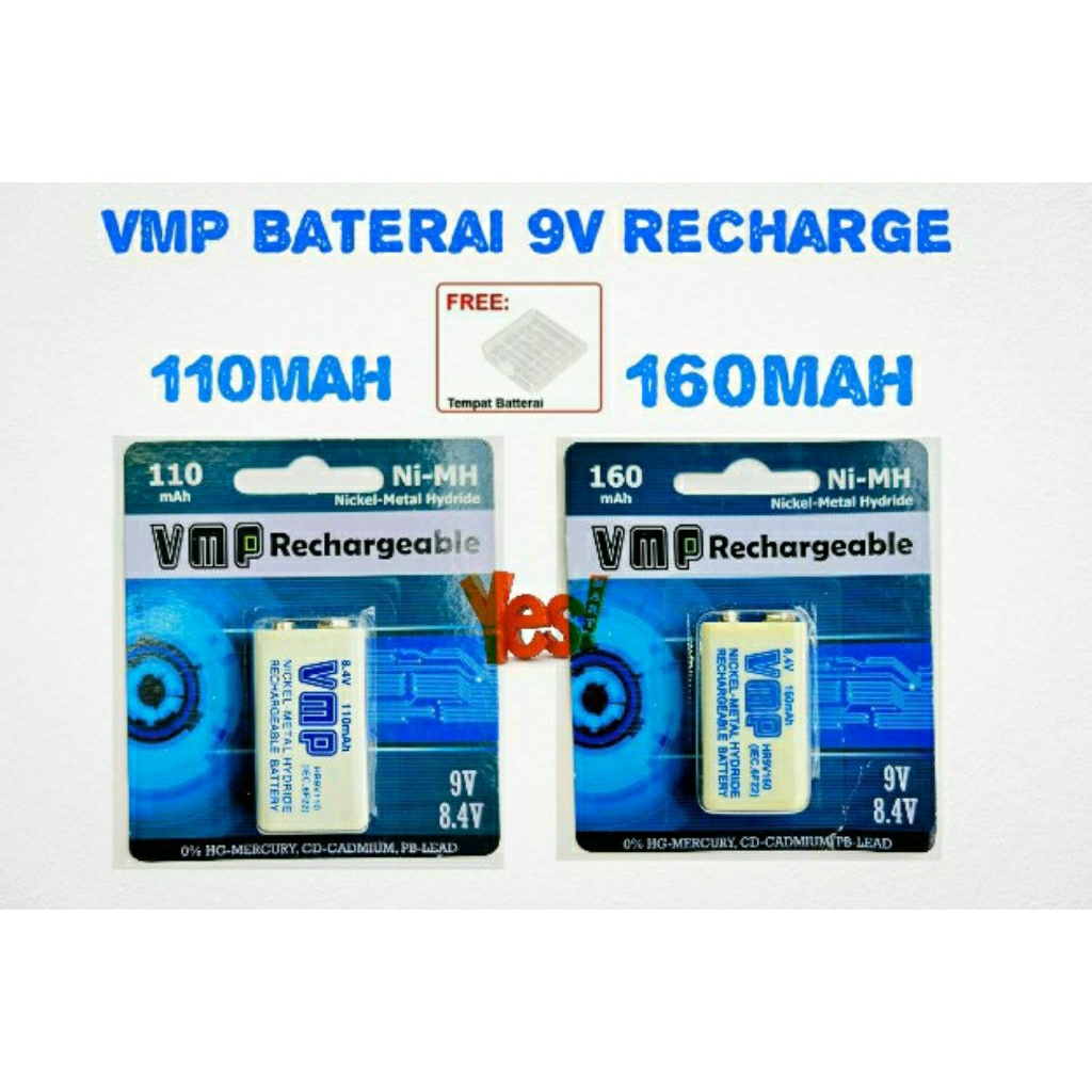 VMP Battery Kotak 9v Rechargeable Pack