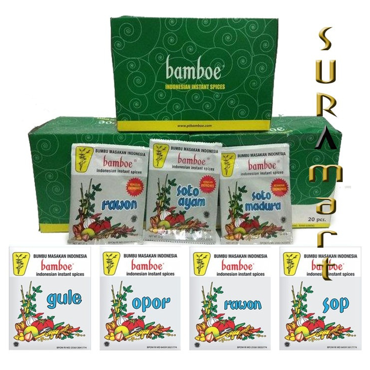 

(20 sachet x 1 box) BAMBOE BOX Bumbu Bamboe Bambu Original Putih Racikan Masakan Tradisional