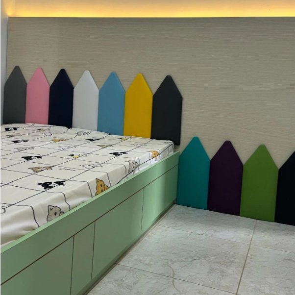 HEADBOARD SANDARAN DINDING KAMAR ANAK MODEL KRUCUT / KEDAP SUARA RUANGAN UKURAN LENGKAP (KODE 003)