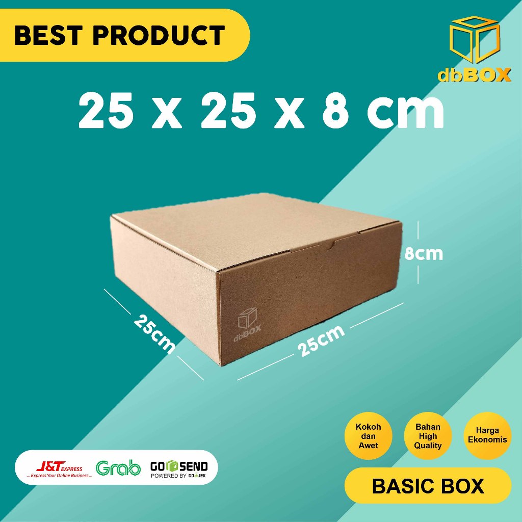 

( 10 Pcs ) Kardus uk. 25x25x8 cm...Die Cut untuk kotak kue Tart -Aksesoris- dll, model box pizza