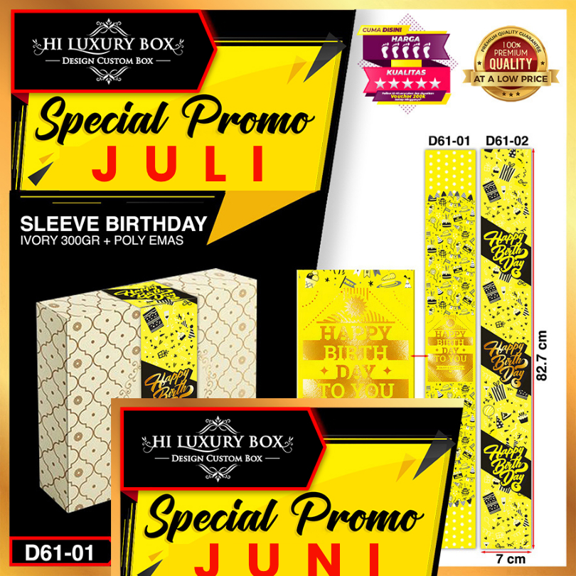 

SLEEVE HAPPY BRITHDAY|SLEEVE ULTAH|PAPERBELT ULANG TAHUN|PAPER BELT - D61