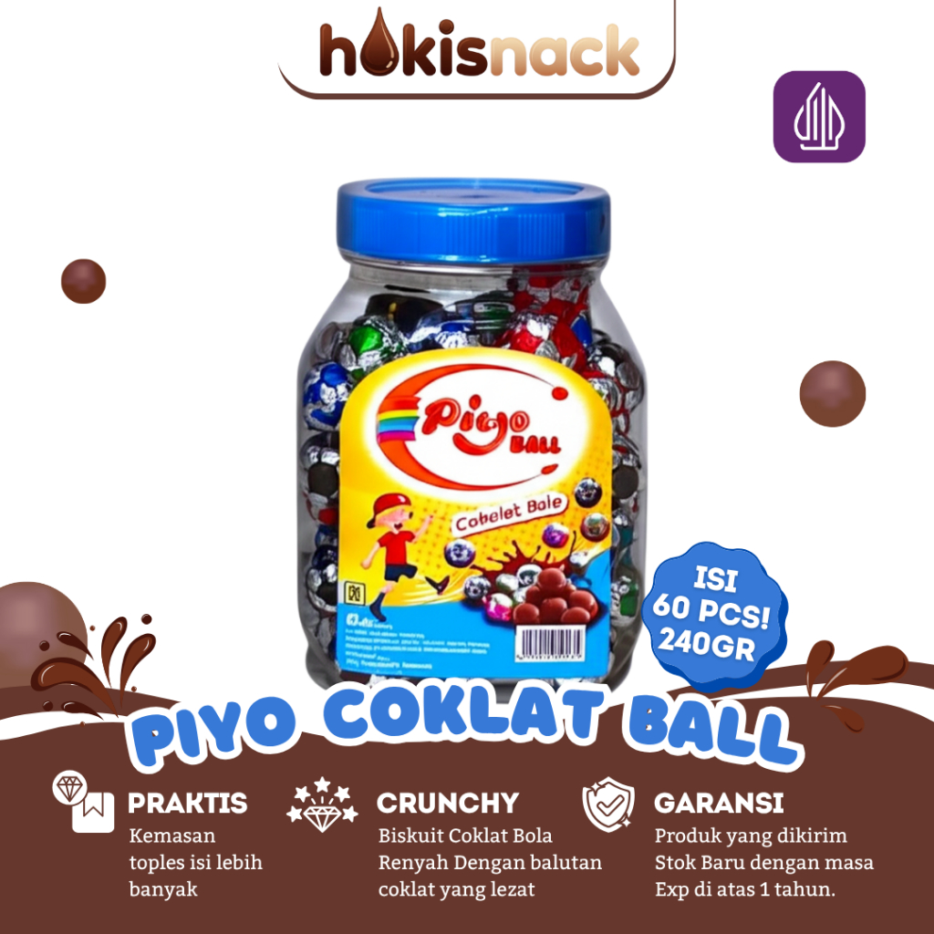 

Piyo Biskuit Coklat Bola Isi 60 Pcs Snack Anak Halal Jajanan Murah