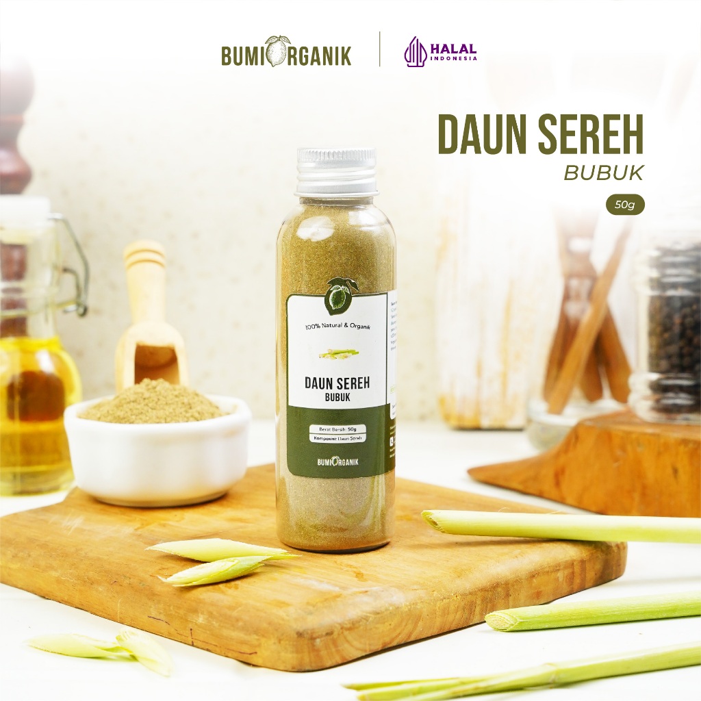

DAUN SEREH BUBUK TANPA CAMPURAN ASLI 100% ORIGINAL 50G GROUND LEMONGRASS POWDER DAUN SERAI BUBUK BAHAN POKOK POWDER BUMBU REMPAH ORGANIK KUALITAS PREMIUM BUMBU DAPUR BUBUK LENGKAP NUTRIFARM BRAGG DARI BUMI GEMELI LEMOVITA OFFICIAL BEORGANIK