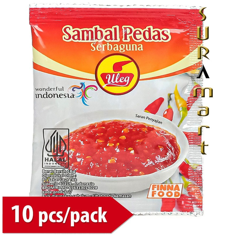 

(10 sachet x 20gr) FINNA Uleg Sambal Pedas Renceng