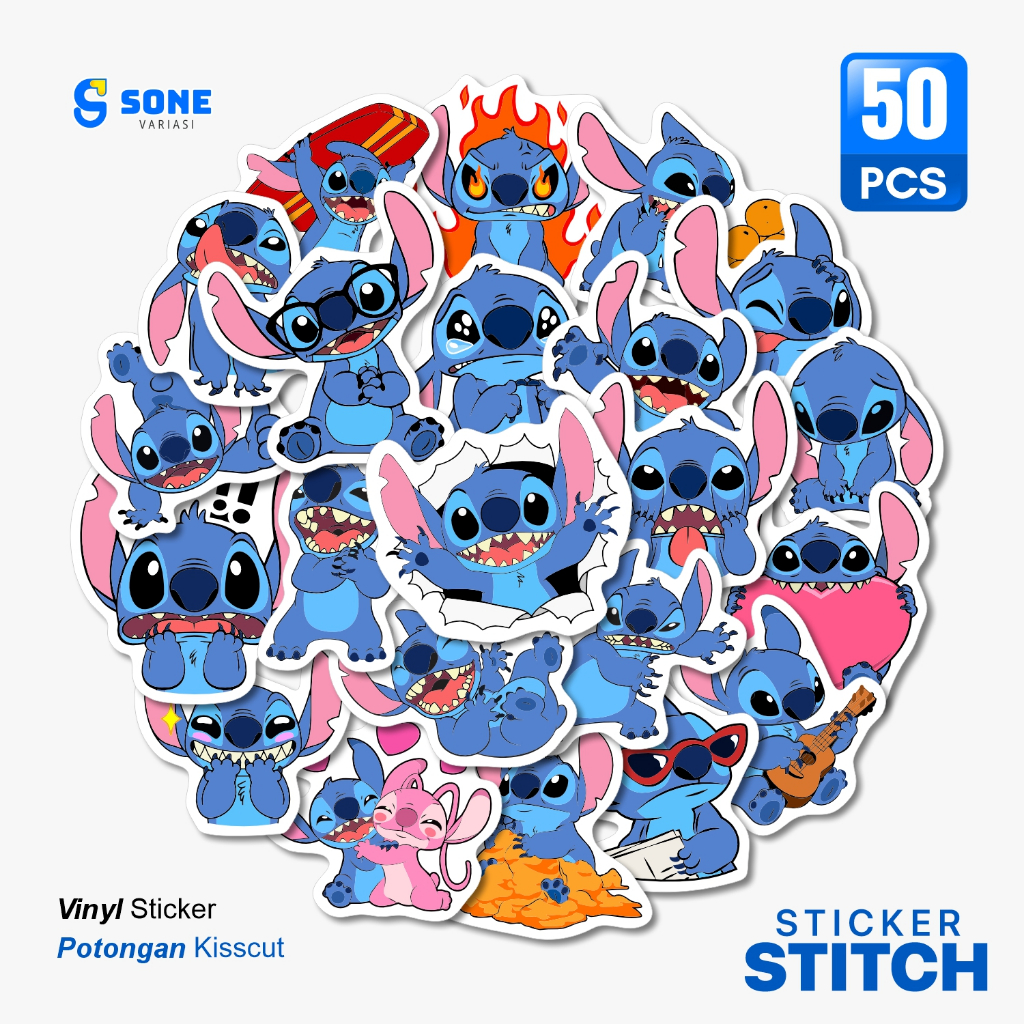 

Stiker Stitch Kartun Film Paper Vinyl Dekorasi Laptop Koper Tumbler Kulkas DIY
