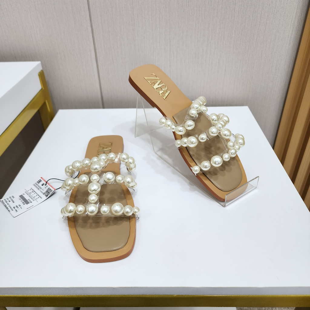 Zr 550 Sandal Flat Slipper Mutiara Wanita Elegan