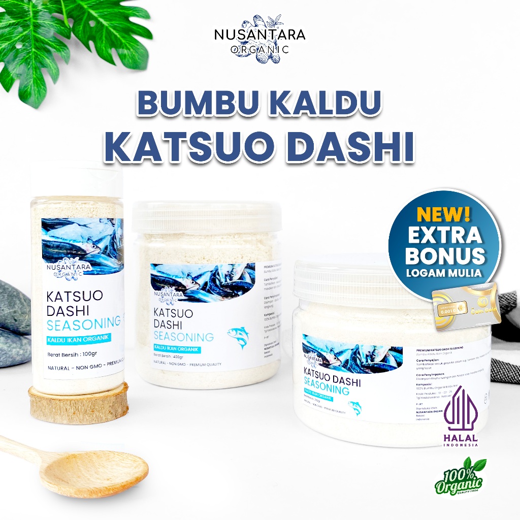 

Nusantara Organic Katsuo Dashi Ramen Udon Halal Bubuk Bumbu Kaldu Ikan Lezat