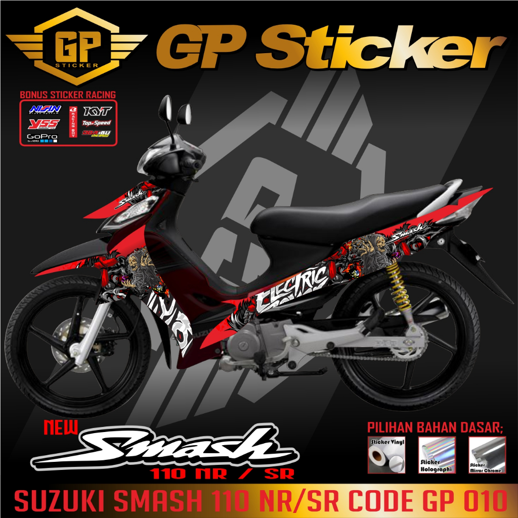 STICKER VARIASI Striping MOTOR Suzuki Smash SR 2009 2008 CW  stiker bodi motor smash new CODE GP 010