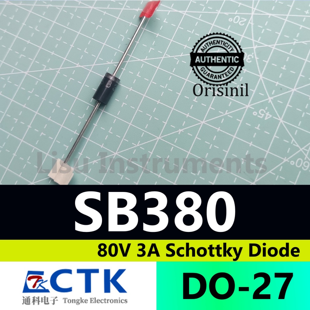 SB380 80V 3A Schottky Diode SR380 DO-27 CTK Electronics
