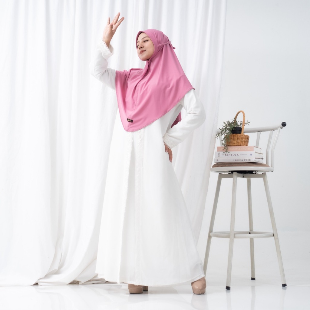 Hijab JUMA Syria Jilbab Instant Bergo Tali Non Pad Jersey Premium Ukuran L