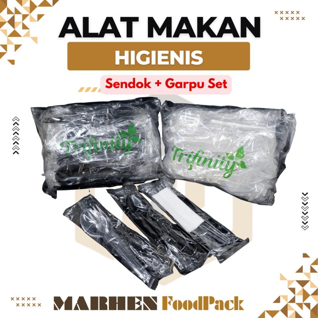 Sendok Garpu Plastik Set/ Sendok Garpu Tusuk Gigi Plastik / Tea Spoon Putih / Sendok Lipat Higienis