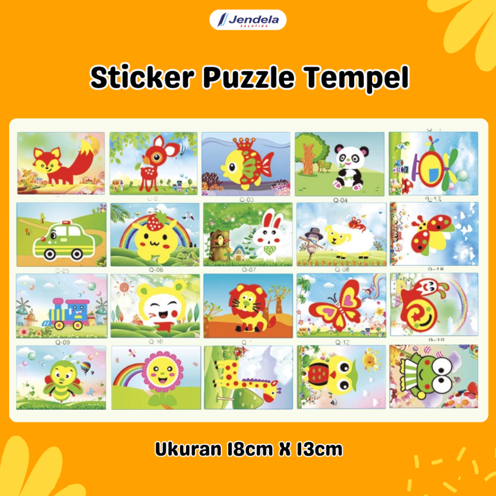 DIY Mainan Aktivitas Anak Puzzle Tempel / Sticker Puzzle Hewan 3D - Karakterku